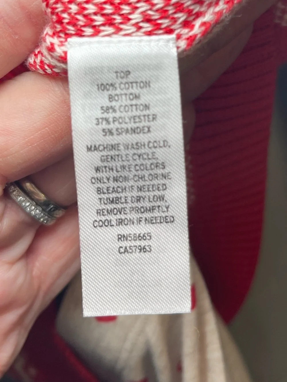 Tucker + Tate Red Fair Isle Sweater with Cream Heart Leggings